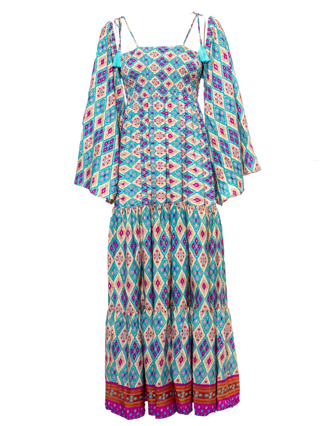 ABITO SCOLLO BARDOT CON SPALLINE, 4 TG. 90% POLY 10% SETA, MADE IN INDIA